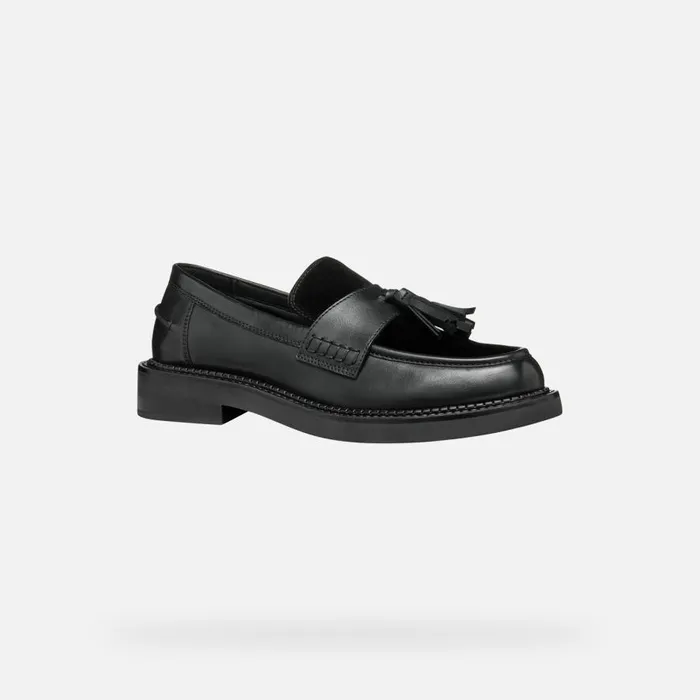 Geox Loafers SERILDA WOMAN Black Leather Loafers Black 8211 Woman
