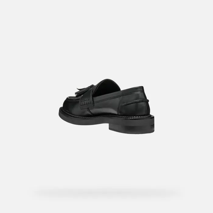 Geox Loafers SERILDA WOMAN Black Leather Loafers Black 8211 Woman