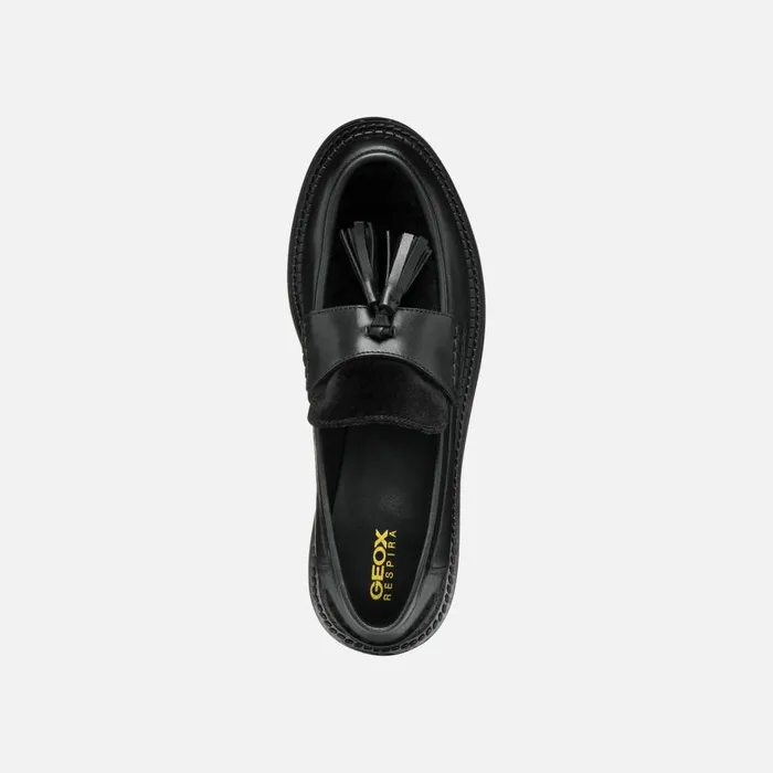 Geox Loafers SERILDA WOMAN Black Leather Loafers Black 8211 Woman