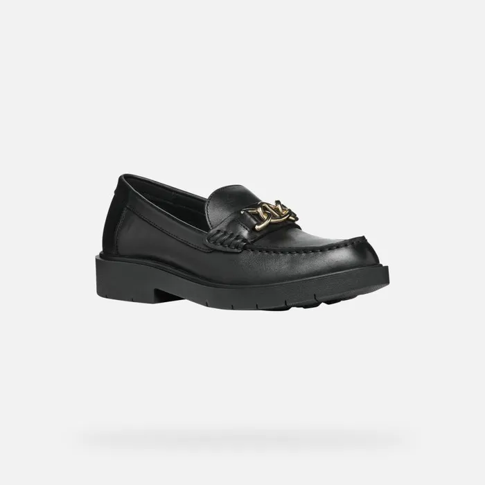 Geox Loafers SPHERICA EC1 C Leather Loafers Black Woman Geox Black 8211 Woman