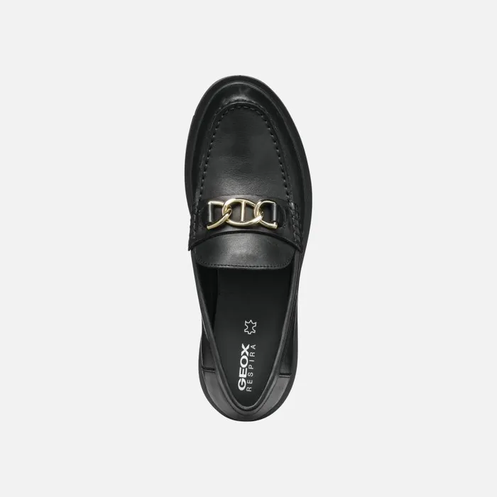 Geox Loafers SPHERICA EC1 C Leather Loafers Black Woman Geox Black 8211 Woman
