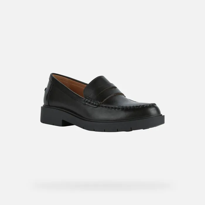 Geox Loafers SPHERICA EC1 Women039s Black Leather Loafers Geox Black 8211 Woman