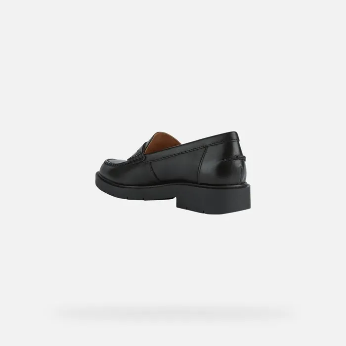 Geox Loafers SPHERICA EC1 Women039s Black Leather Loafers Geox Black 8211 Woman