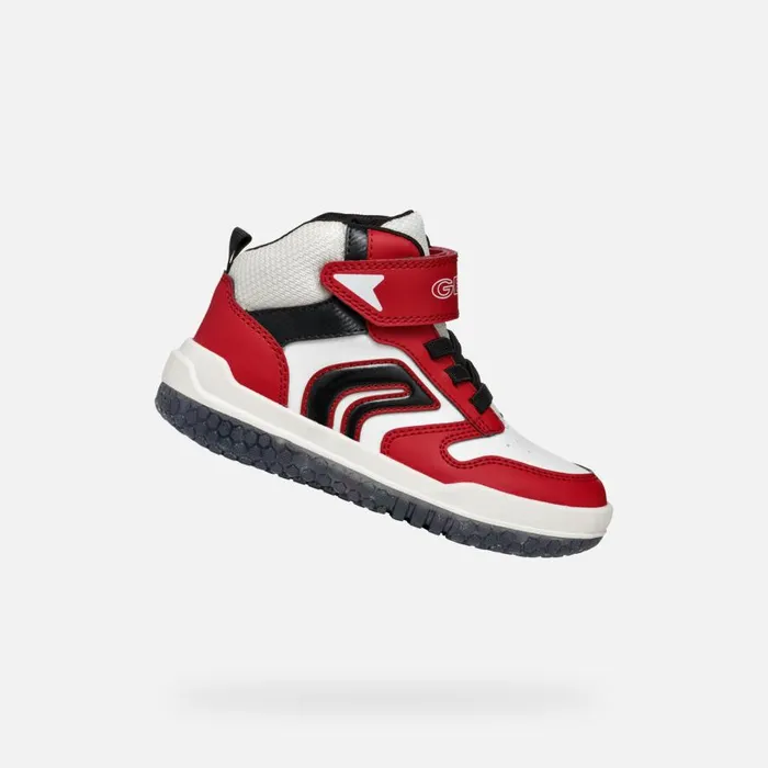 Geox Sneakers BUZZERLIGHT BOY RedWhite High Top Sneakers Redwhite 8211 Kids