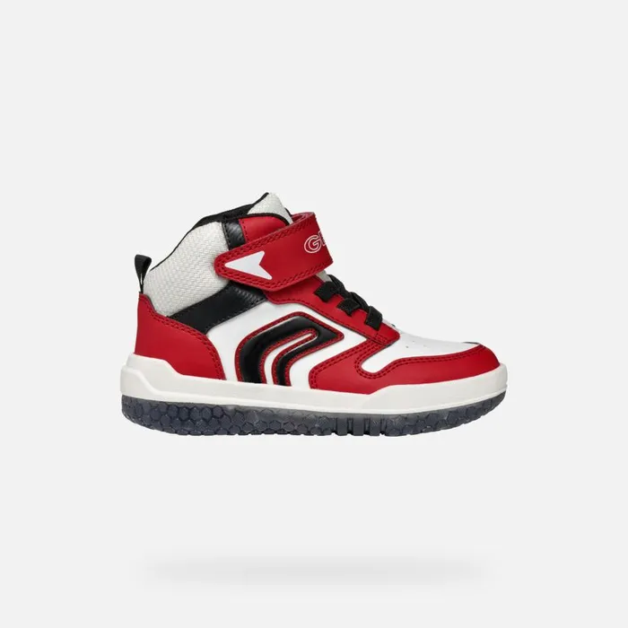 Geox Sneakers BUZZERLIGHT BOY RedWhite High Top Sneakers Redwhite 8211 Kids