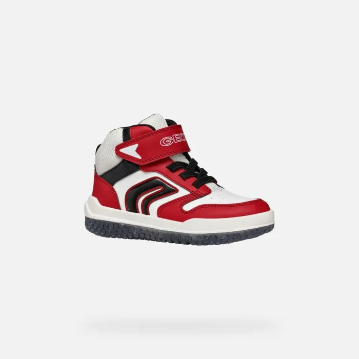 Geox Sneakers BUZZERLIGHT BOY RedWhite High Top Sneakers Redwhite 8211 Kids