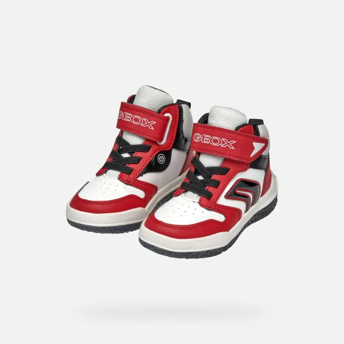 Geox Sneakers BUZZERLIGHT BOY RedWhite High Top Sneakers Redwhite 8211 Kids