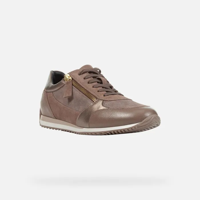 Geox Sneakers CALITHE A Low Top Sneakers Taupe Woman Geox Dark Taupe 8211 Woman