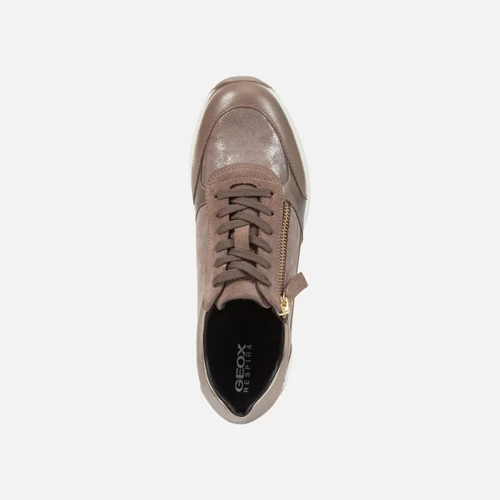 Geox Sneakers CALITHE A Low Top Sneakers Taupe Woman Geox Dark Taupe 8211 Woman