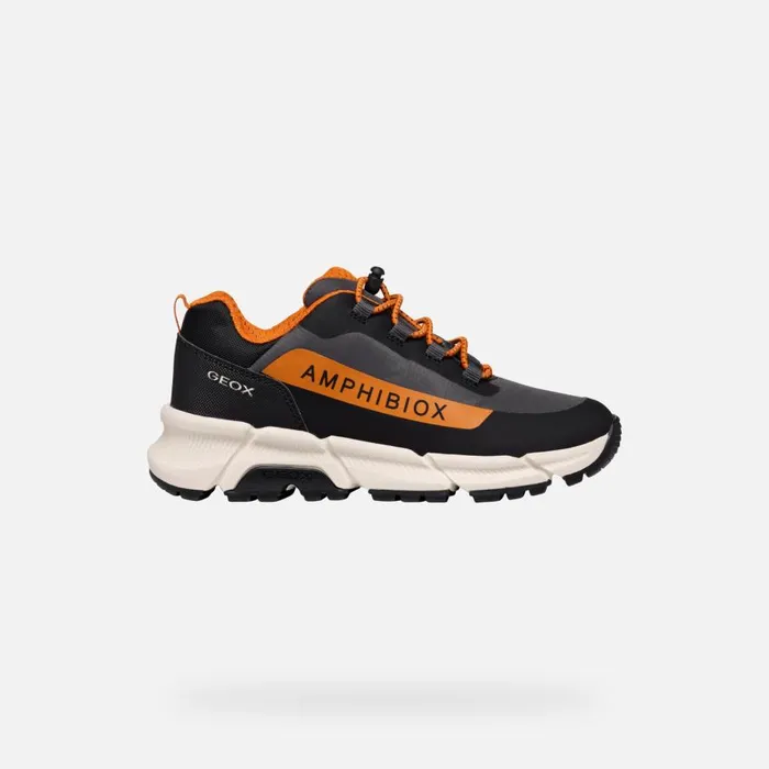 Geox Sneakers FLEXYPER PLUS ABX BOY Dark GreyDark Orange Low Top Sneakers Dark Greydark Orange 8211 Kids