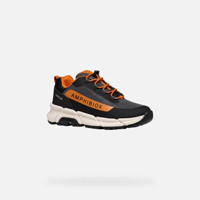 Geox Sneakers FLEXYPER PLUS ABX BOY Dark GreyDark Orange Low Top Sneakers Dark Greydark Orange 8211 Kids