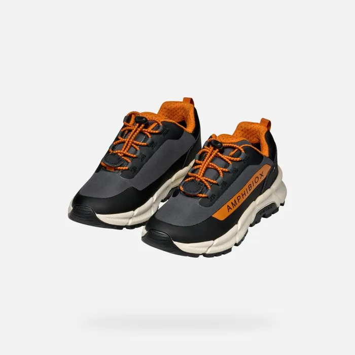 Geox Sneakers FLEXYPER PLUS ABX BOY Dark GreyDark Orange Low Top Sneakers Dark Greydark Orange 8211 Kids