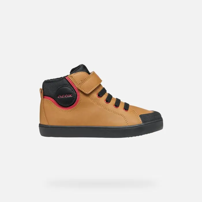 Geox Sneakers GISLI BOY Dark YellowBlack High Top Sneakers Dark Yellowblack 8211 Kids