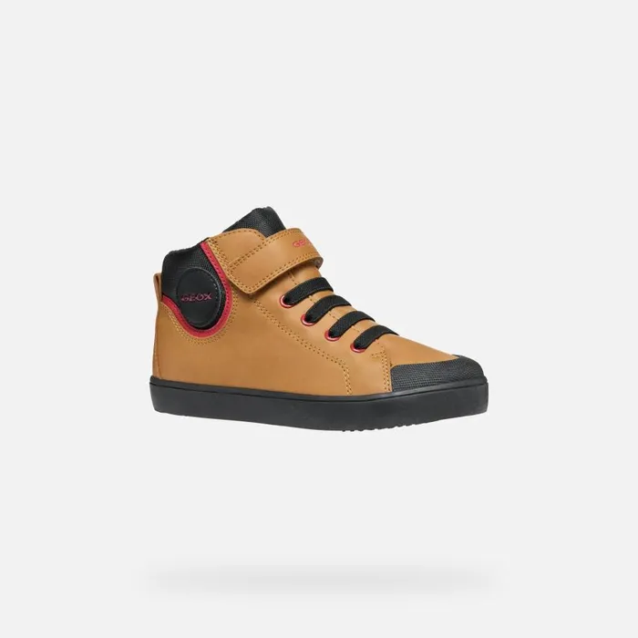 Geox Sneakers GISLI BOY Dark YellowBlack High Top Sneakers Dark Yellowblack 8211 Kids
