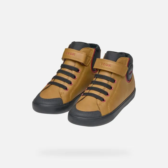 Geox Sneakers GISLI BOY Dark YellowBlack High Top Sneakers Dark Yellowblack 8211 Kids