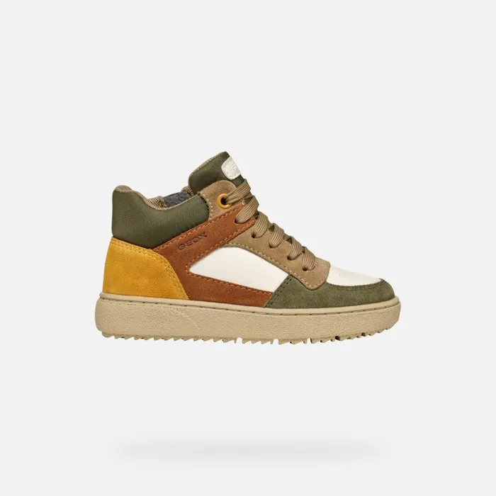 Geox Sneakers THELEVEN BOY Off WhiteDark Green High Top Sneakers Off Whitedark Green 8211 Kids