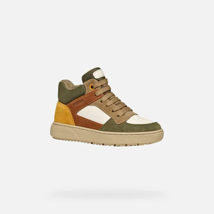 Geox Sneakers THELEVEN BOY Off WhiteDark Green High Top Sneakers Off Whitedark Green 8211 Kids