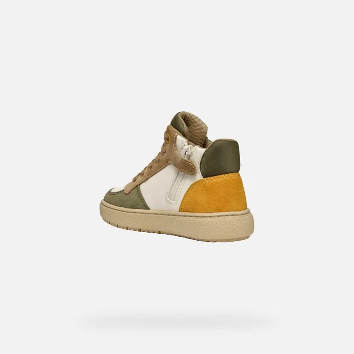 Geox Sneakers THELEVEN BOY Off WhiteDark Green High Top Sneakers Off Whitedark Green 8211 Kids
