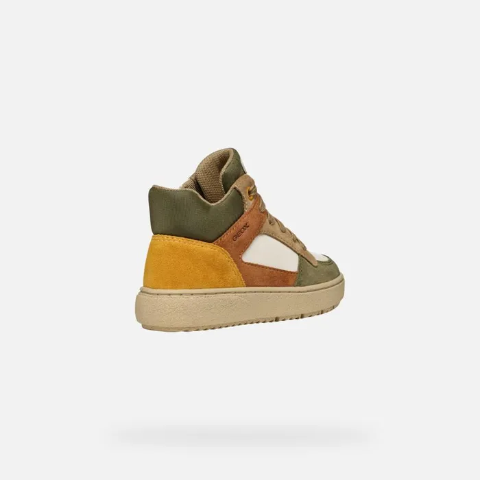 Geox Sneakers THELEVEN BOY Off WhiteDark Green High Top Sneakers Off Whitedark Green 8211 Kids