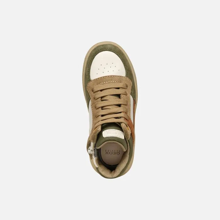 Geox Sneakers THELEVEN BOY Off WhiteDark Green High Top Sneakers Off Whitedark Green 8211 Kids