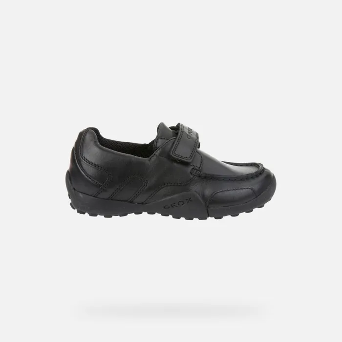Geox Uniform Shoes WSNAKE MOCASSINO Junior Boy039s Black Leather Loafers Geox Black 8211 Kids