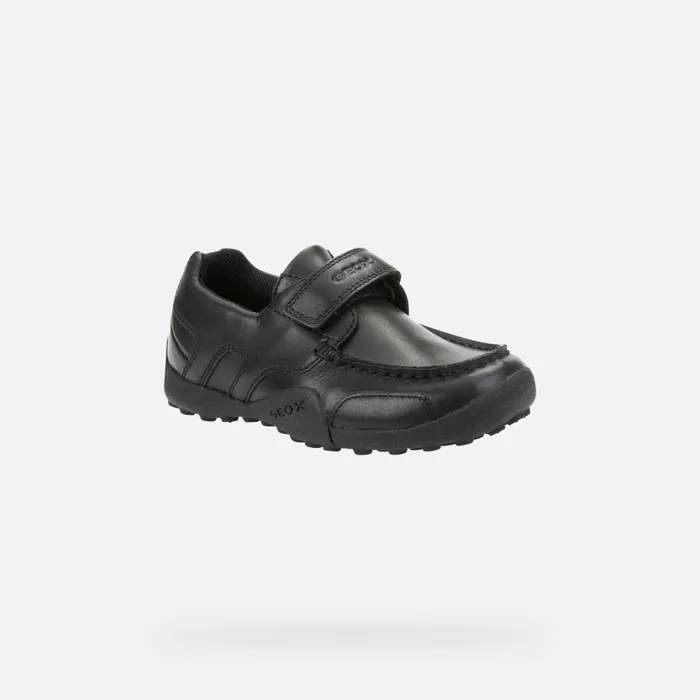 Geox Uniform Shoes WSNAKE MOCASSINO Junior Boy039s Black Leather Loafers Geox Black 8211 Kids
