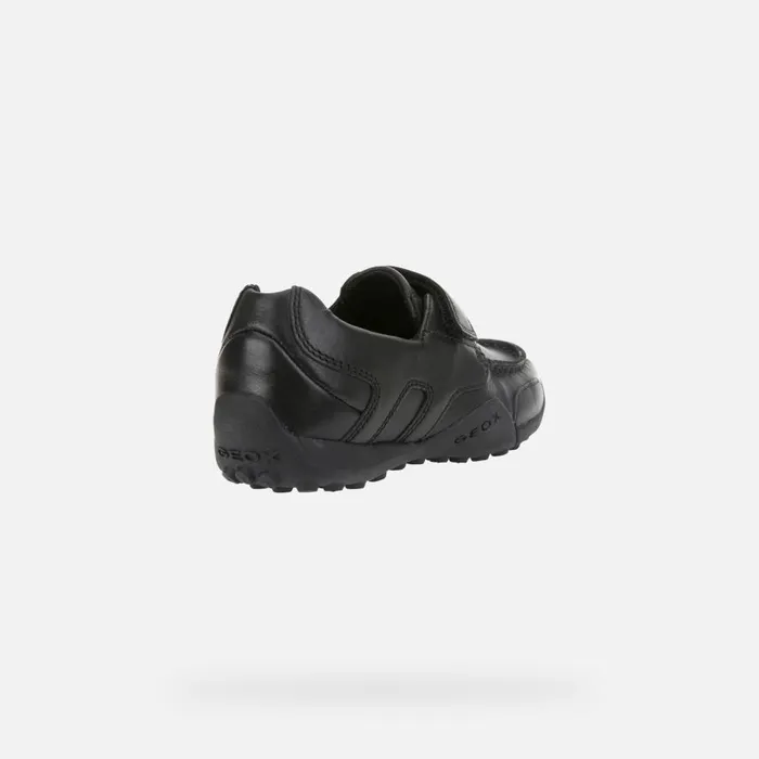 Geox Uniform Shoes WSNAKE MOCASSINO Junior Boy039s Black Leather Loafers Geox Black 8211 Kids