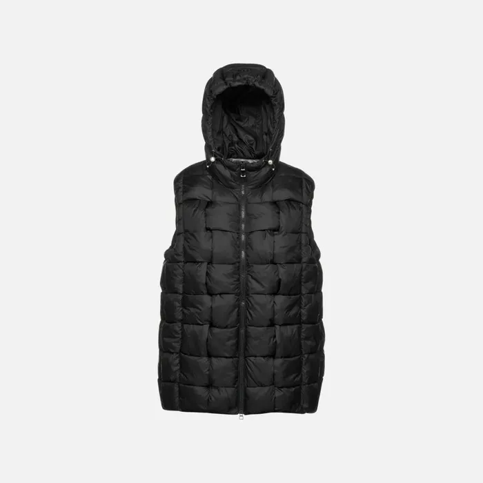 Geox Vests DIAMOND WOMAN Black Sleeveless Black 8211 Woman