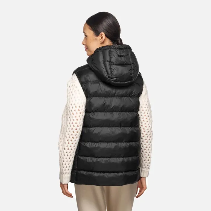 Geox Vests DIAMOND WOMAN Black Sleeveless Black 8211 Woman