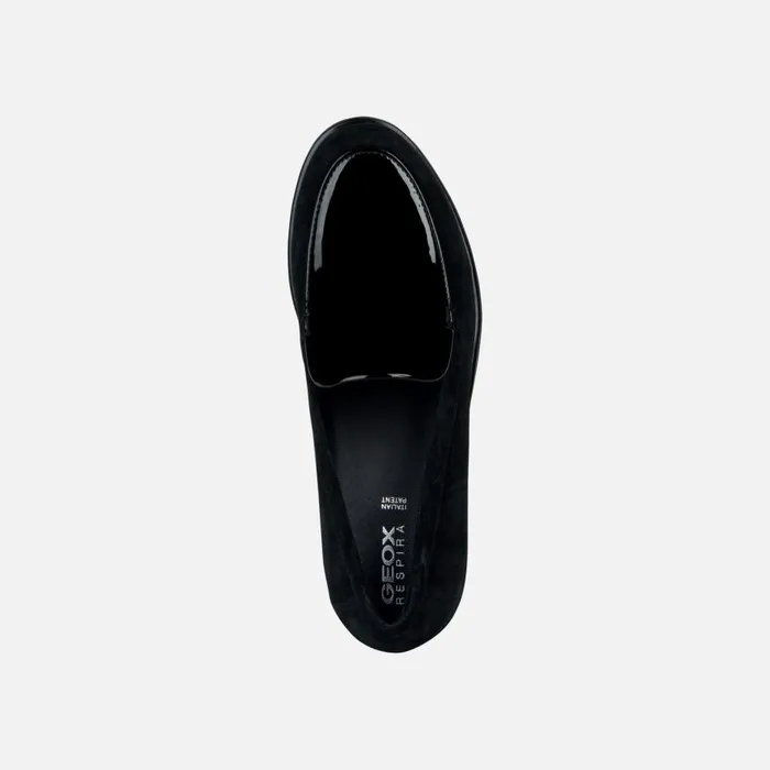 Geox Wedges ILDE B Leather Loafers Black Woman Geox Black 8211 Woman