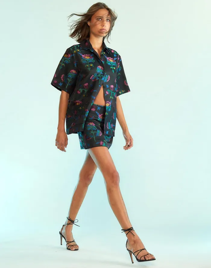 Harper Jacquard Skirt 8211 Blkmt Women Cynthia Rowley Bottoms