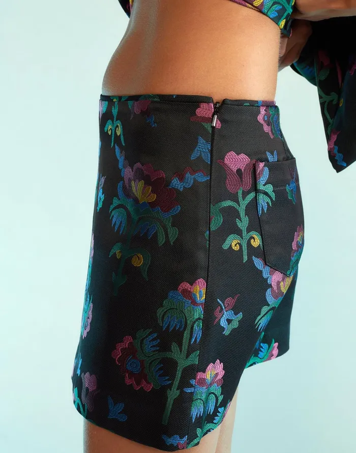 Harper Jacquard Skirt 8211 Blkmt Women Cynthia Rowley Bottoms