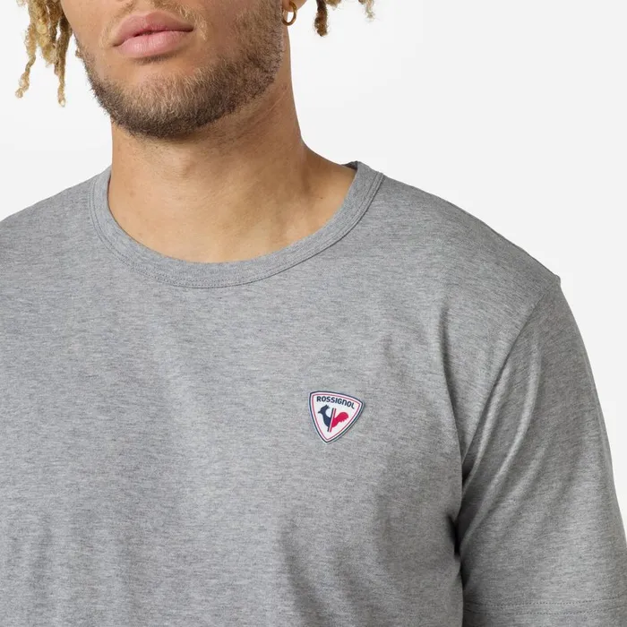 Herren Polos Und TShirts Rossignol Einfarbiges Logo HerrenTShirt Heathergrey280