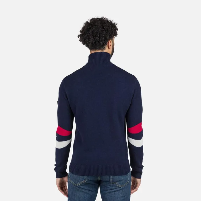 Herren Sweatshirts Und Pullover Rossignol Herrenstrickpullover Mit Halblangem Reiverschluss Signature Darknavy715