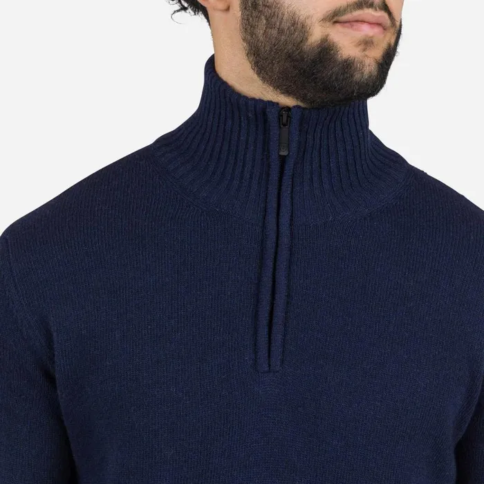 Herren Sweatshirts Und Pullover Rossignol Herrenstrickpullover Mit Halblangem Reiverschluss Signature Darknavy715