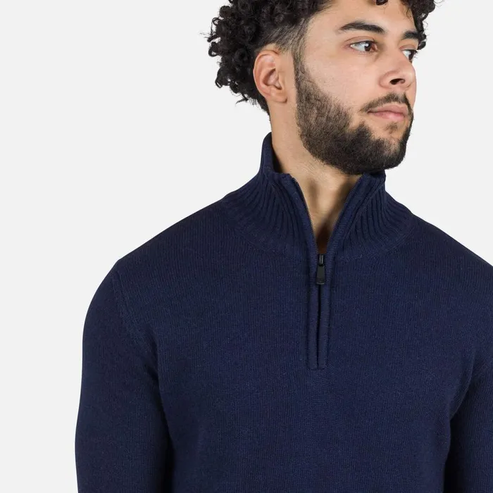 Herren Sweatshirts Und Pullover Rossignol Herrenstrickpullover Mit Halblangem Reiverschluss Signature Darknavy715