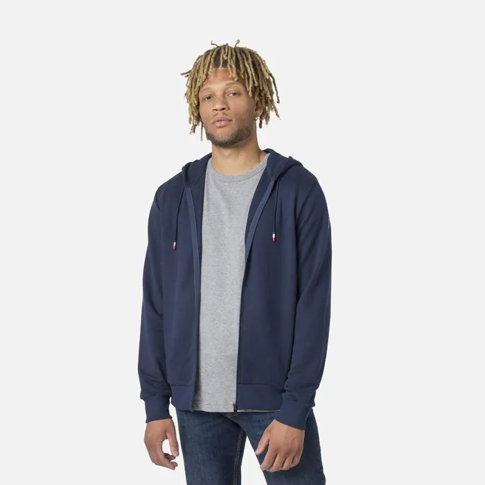 Herren Sweatshirts Und Pullover Rossignol Herrensweatshirt Mit Kapuze Logo Und Durchgehendem Reiverschluss Darknavy715