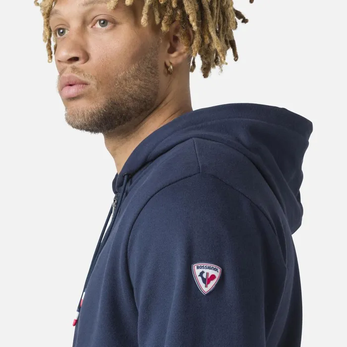 Herren Sweatshirts Und Pullover Rossignol Herrensweatshirt Mit Kapuze Logo Und Durchgehendem Reiverschluss Darknavy715