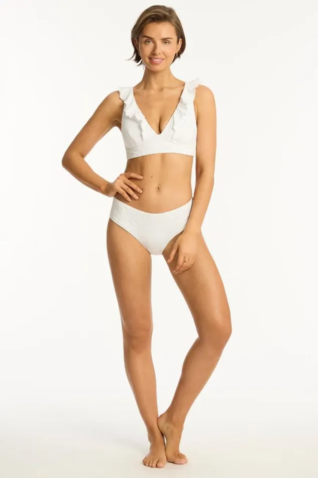 Interlace Frill Bra Interlace White Women Sea Level Tops