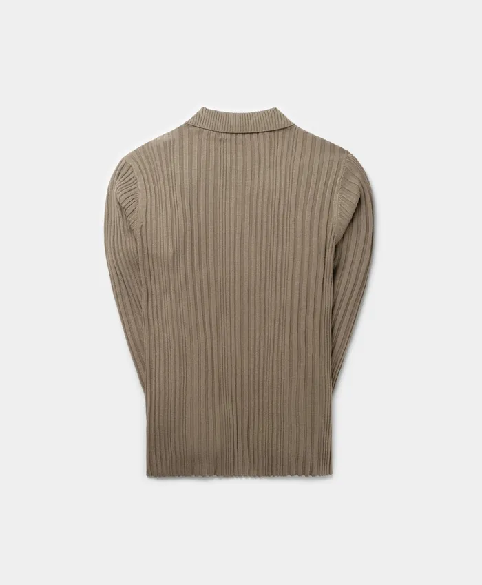 Iron Brown Rashiem Longsleeve Polo Men Daily Paper Knitwear