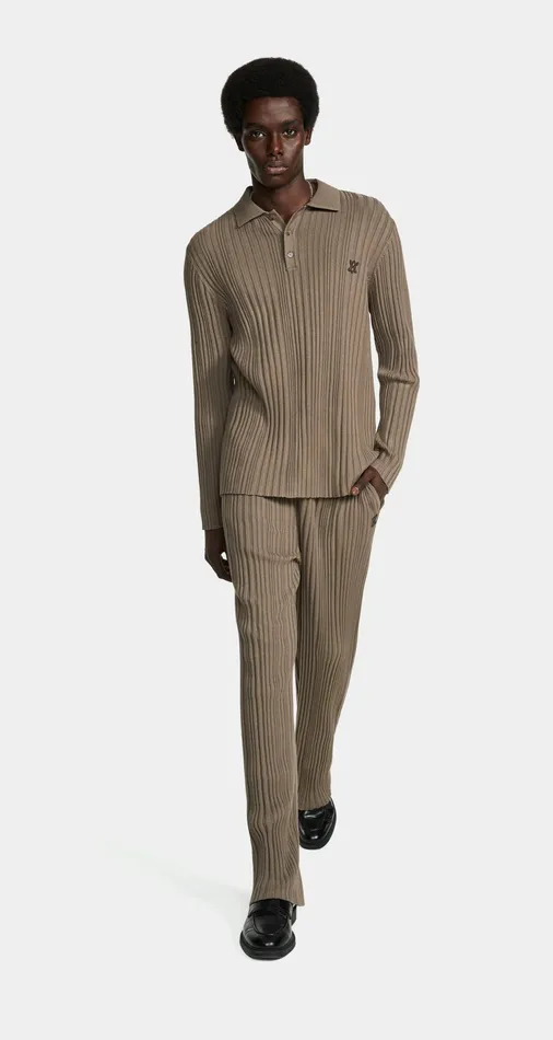 Iron Brown Rashiem Longsleeve Polo Men Daily Paper Knitwear
