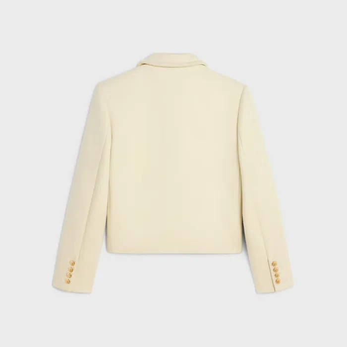 Jacket With Claudine Collar In Wool Cloth Off White Women CELINE JACKETS