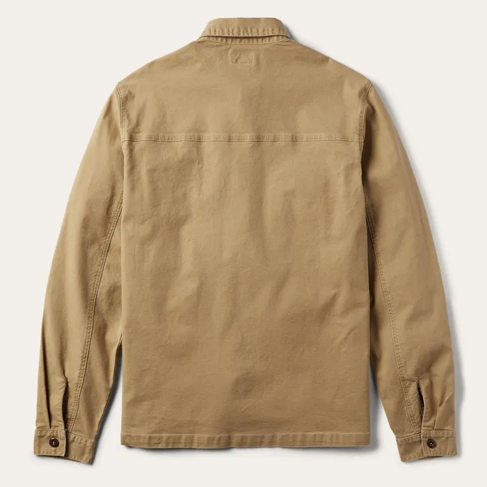 Jackets Men Stetson Camel Stretch Canvas Shirt Jacket Brown