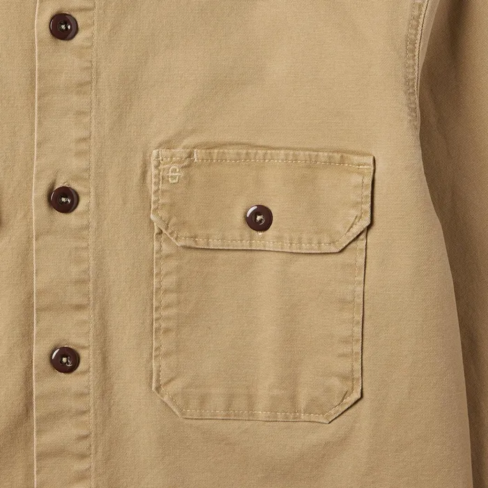 Jackets Men Stetson Camel Stretch Canvas Shirt Jacket Brown
