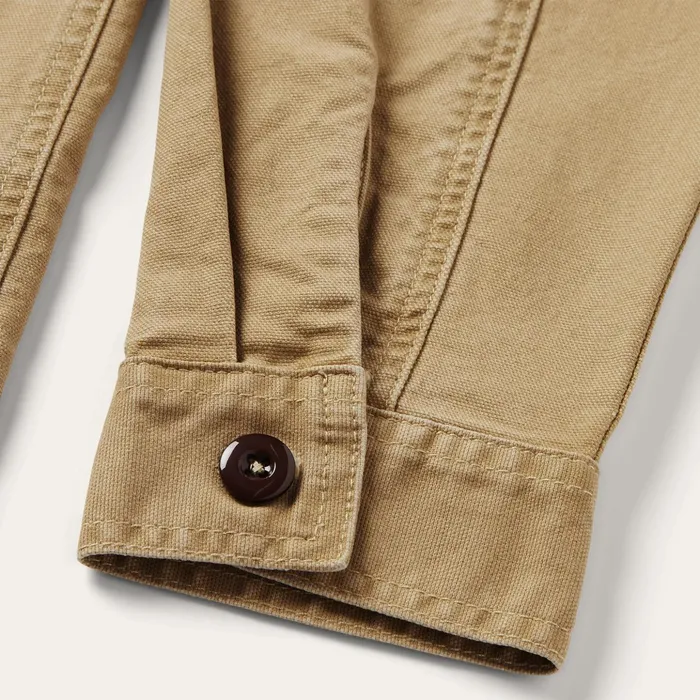Jackets Men Stetson Camel Stretch Canvas Shirt Jacket Brown