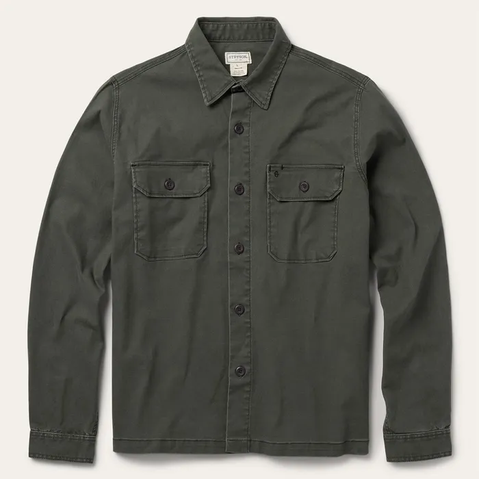 Jackets Men Stetson Stretch Canvas JacShirt Green