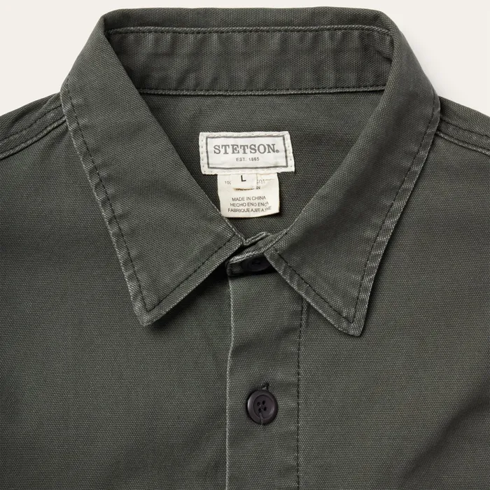 Jackets Men Stetson Stretch Canvas JacShirt Green