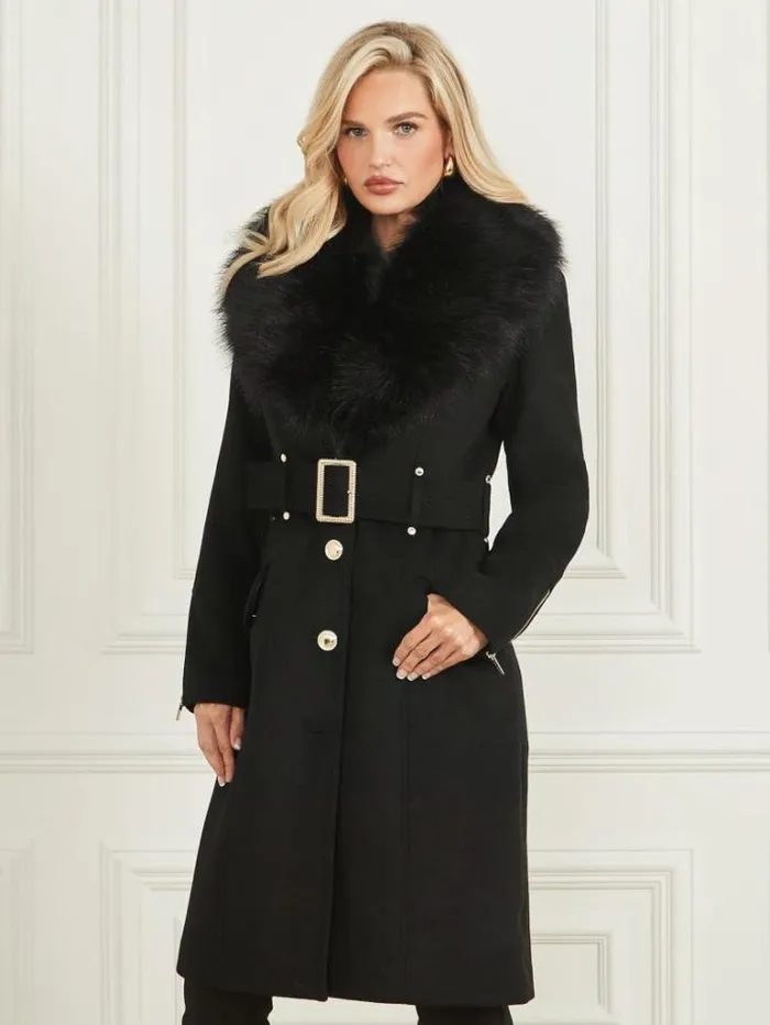 Jackets Women Marciano Alice WoolBlend Coat Black Jackets Women Marciano Alice WoolBlend Coat Black