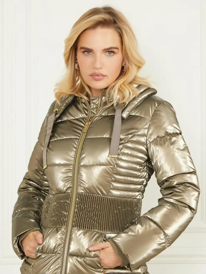 Jackets Women Marciano Annie Puffer Jacket Natural Siena Multi Jackets Women Marciano Annie Puffer Jacket Natural Siena Multi