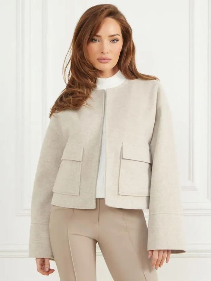 Jackets Women Marciano Mary Jacket And Scarf Set Light Grey Multi Jackets Women Marciano Mary Jacket And Scarf Set Light Grey Multi
